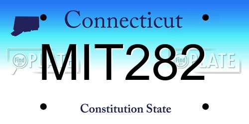 MIT282 Connecticut License Plate