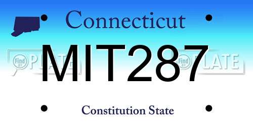 MIT287 Connecticut License Plate