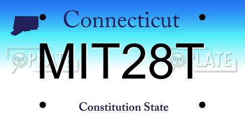 MIT28T Connecticut License Plate