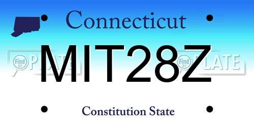MIT28Z Connecticut License Plate