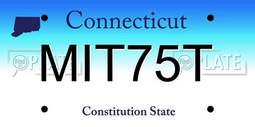 MIT75T Connecticut License Plate