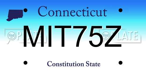 MIT75Z Connecticut License Plate
