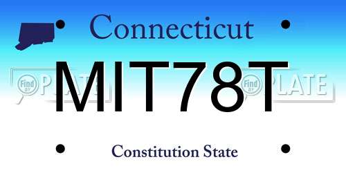 MIT78T Connecticut License Plate
