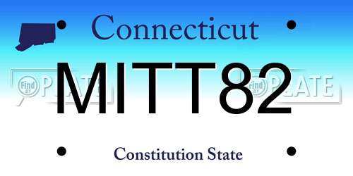 MITT82 Connecticut License Plate