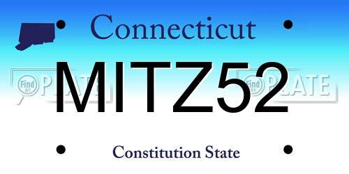 MITZ52 Connecticut License Plate