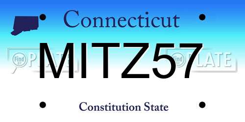 MITZ57 Connecticut License Plate
