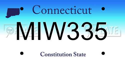 MIW335 Connecticut License Plate