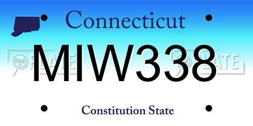 MIW338 Connecticut License Plate