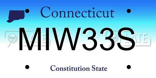 MIW33S Connecticut License Plate