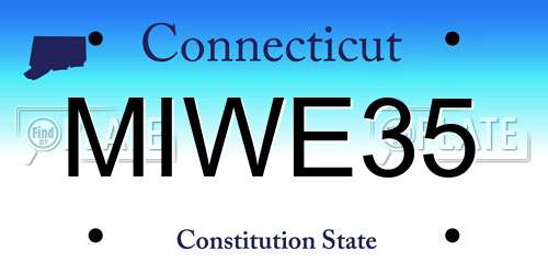 MIWE35 Connecticut License Plate