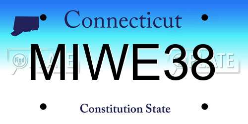MIWE38 Connecticut License Plate
