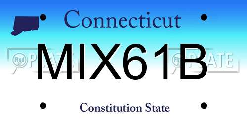 MIX61B Connecticut License Plate