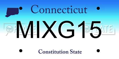 MIXG15 Connecticut License Plate