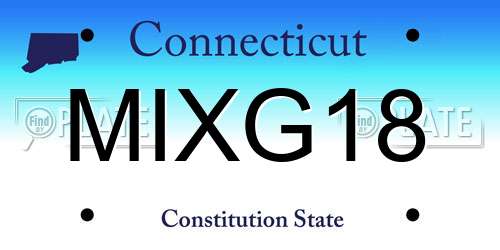 MIXG18 Connecticut License Plate