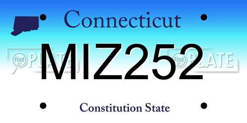 MIZ252 Connecticut License Plate