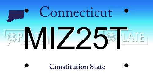 MIZ25T Connecticut License Plate