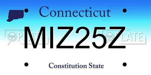 MIZ25Z Connecticut License Plate