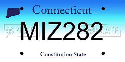 MIZ282 Connecticut License Plate