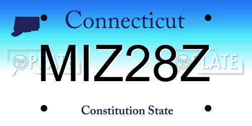 MIZ28Z Connecticut License Plate