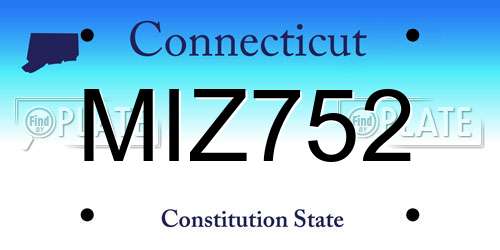 MIZ752 Connecticut License Plate