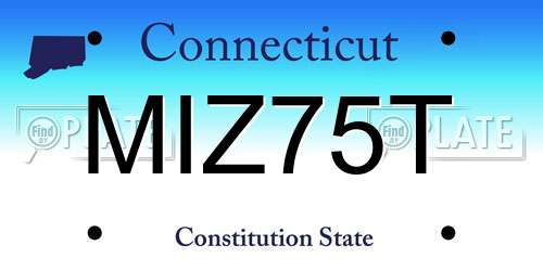 MIZ75T Connecticut License Plate
