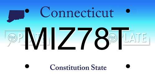 MIZ78T Connecticut License Plate