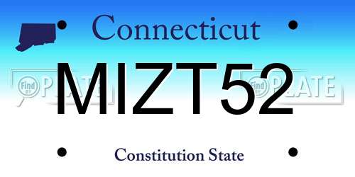 MIZT52 Connecticut License Plate