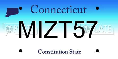MIZT57 Connecticut License Plate