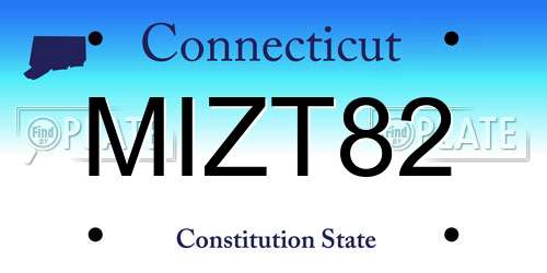 MIZT82 Connecticut License Plate