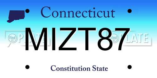 MIZT87 Connecticut License Plate