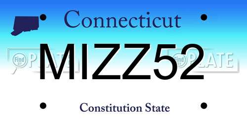 MIZZ52 Connecticut License Plate