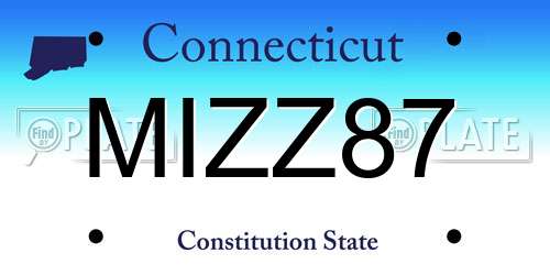 MIZZ87 Connecticut License Plate