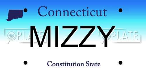MIZZY Connecticut License Plate