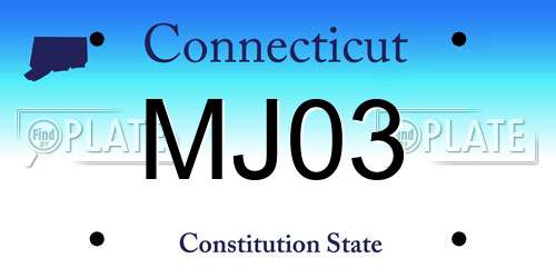MJ03 Connecticut License Plate