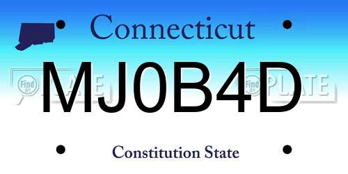 MJ0B4D Connecticut License Plate