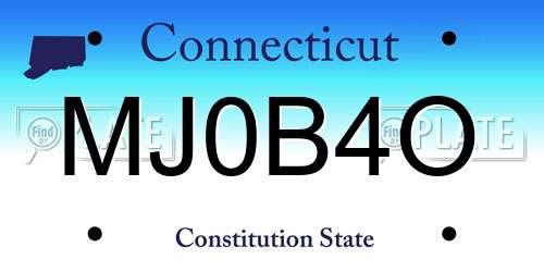 MJ0B4O Connecticut License Plate