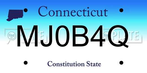 MJ0B4Q Connecticut License Plate