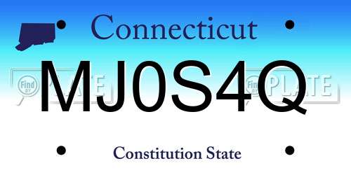 MJ0S4Q Connecticut License Plate