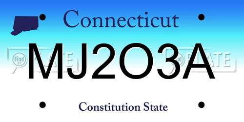 MJ2O3A Connecticut License Plate
