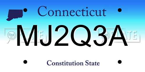MJ2Q3A Connecticut License Plate