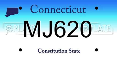 MJ620 Connecticut License Plate