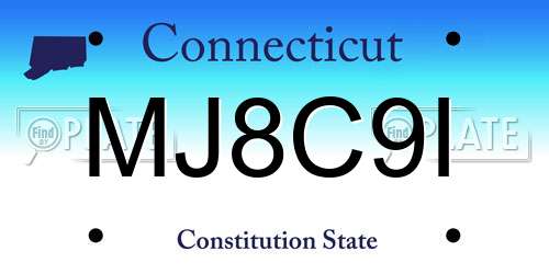 MJ8C9I Connecticut License Plate