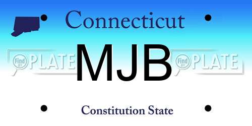MJB Connecticut License Plate