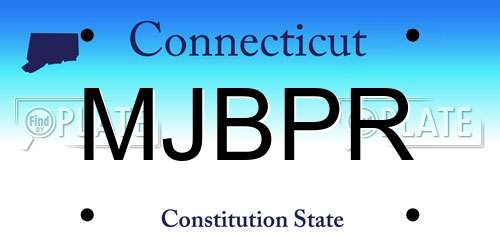 MJBPR Connecticut License Plate