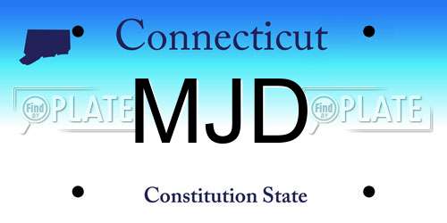 MJD Connecticut License Plate