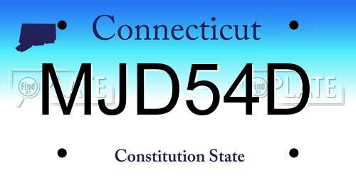 MJD54D Connecticut License Plate