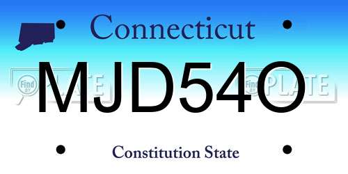 MJD54O Connecticut License Plate
