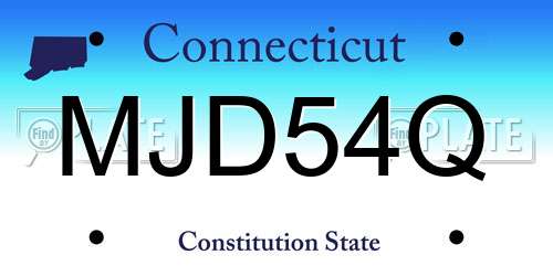 MJD54Q Connecticut License Plate