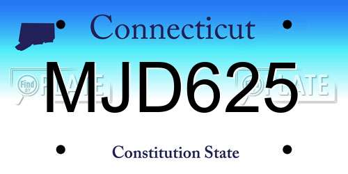 MJD625 Connecticut License Plate