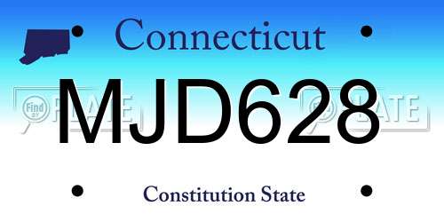 MJD628 Connecticut License Plate